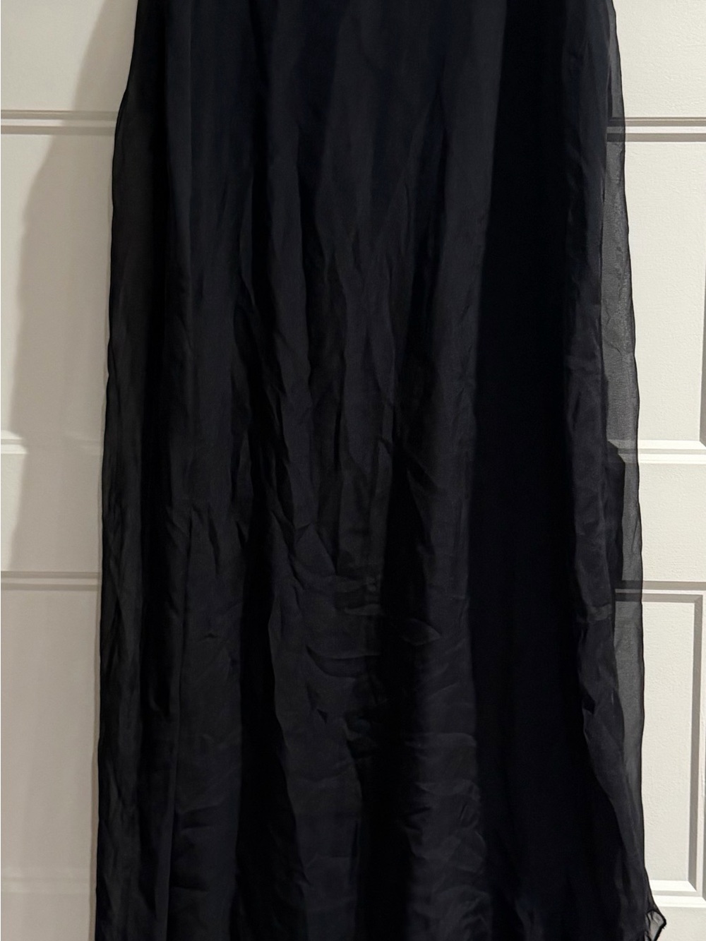 Luna Luz Black Sheer Layered Maxi Dress Size S Asymmetrical Hem